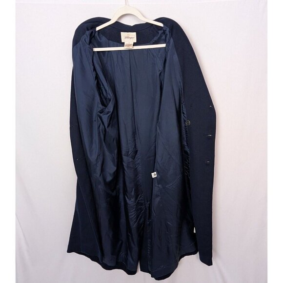 VTG 90s Worthington sz 14 Wool Long Overcoat Peacoat Jacket Midi Double Breasted - Picture 3 of 16